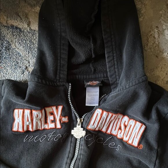 Harley-Davidson Black Zip-Up Hoodie Sweatshirt - Picture 2 of 3